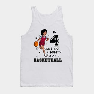 Girl plays basketball - I am 4 Tank Top